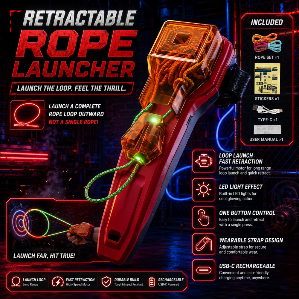Car Led Light - Rope Launcher Spider Web Shooting Toy