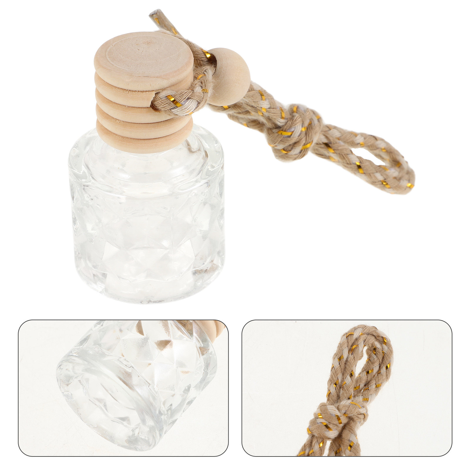 Car Air Freshener - 2 pcs Glass Essential Oil Bottles