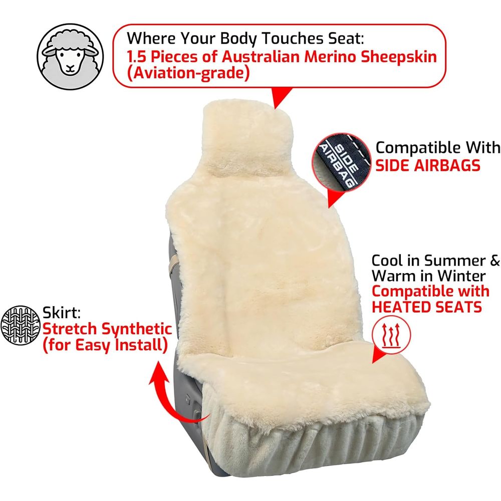 Aegis Cover Premium Sheepskin  - Car Seat Cover ulasan dan harga